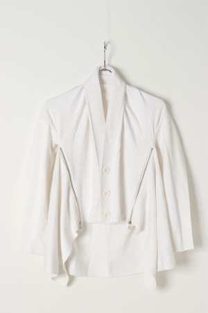 画像1: AULA AILA アウラアイラ COTTON NYLON SLIK ZIP CARDIGAN{-AES}