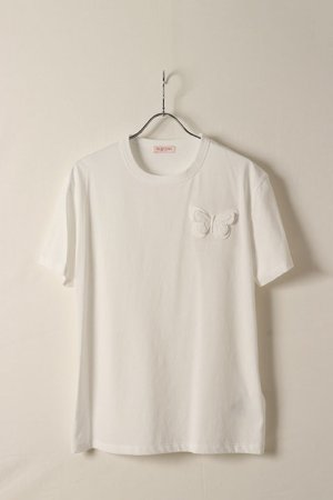 画像1: 【24SS新作】Valentino ヴァレンティノ バタフライアップリケ Tシャツ{-BDS}