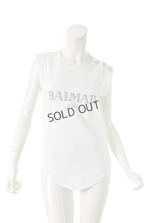 画像1: {SOLD}BALMAIN バルマン BFR C&S PRINTED LOGO TEE{518599326I-5101-AES}