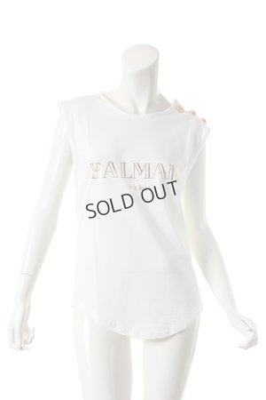 画像1: {SOLD}BALMAIN バルマン BFR C&S PRINTED LOGO TEE{518599326I-5200-AES}