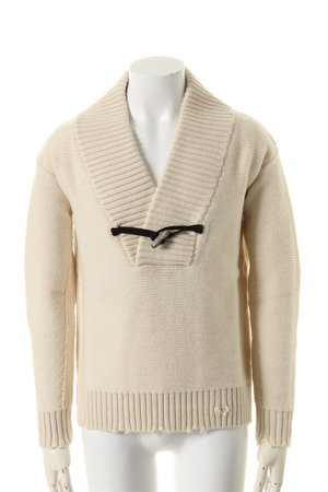 画像1: BARK バーク VIRGIN WOOL SHAWL COLLAR JUMPER{474-13730001-110-AEA}