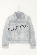 {SOLD}SAINT LAURENT PARIS サンローランパリ DESTROYED JACKET IN 70S BLUE TRASH DENIM{596908-YE957-4342-BJA}