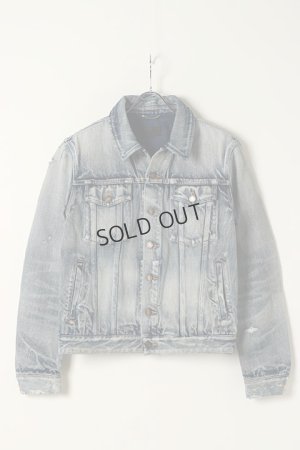 画像1: {SOLD}SAINT LAURENT PARIS サンローランパリ DESTROYED JACKET IN 70S BLUE TRASH DENIM{596908-YE957-4342-BJA}