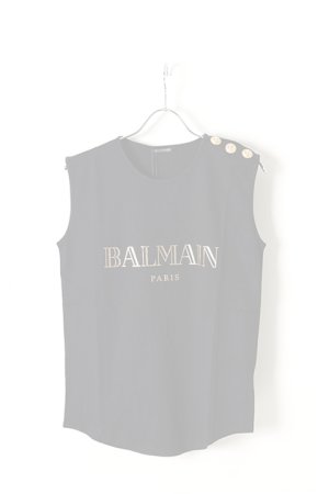 画像1:   BALMAIN バルマン BF1 T-SHIRT LOGO BALMAIN{628187326I-0100-AIS}