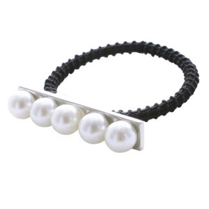 画像1: France Luxe フランス ラックス スキニー パール バー ポニー （クリーム/シルバー）{-BFS}