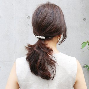 画像3: France Luxe フランス ラックス スキニー パール バー ポニー （クリーム/シルバー）{-BFS}