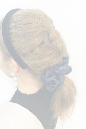 画像2:  {SOLD} France Luxe フランス ラックス ラージ シュシュ（シルクシャルムーズ ネイビー）{639709520238-BAA}