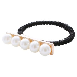 画像1: France Luxe フランス ラックス スキニー パール バー ポニー （クリーム/ゴールド）{-BFS}