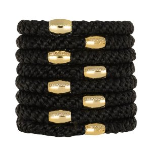 画像1: France Luxe フランス ラックス ポニーテール チューブ 8P（ブラック/ゴールド）{639709636199-BEA}