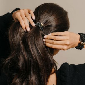 画像2: France Luxe フランス ラックス ポニーテール チューブ 8P（ブラック/ゴールド）{639709636199-BEA}