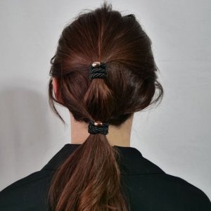 画像2: France Luxe フランス ラックス ポニーテール チューブ 8P（ブラック/ローズゴールド）{639709636205-BEA}