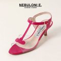 NEBULONI E. ネブローニ PVC アンクルストラップサンダル{6438/551-PINK CAPRETTO631-BJS}