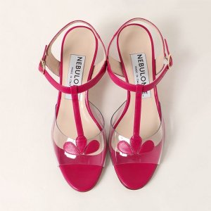 画像3: 【 30%OFF セール49,500円→34,650円】 NEBULONI E. ネブローニ PVC アンクルストラップサンダル{6438/551-PINK CAPRETTO631-BJS}