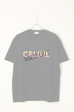 画像1: {SOLD}CELINE セリーヌ グラデーションCELINEプリント ルーズ Tシャツ{2X10B671Q.38NO-BBS}