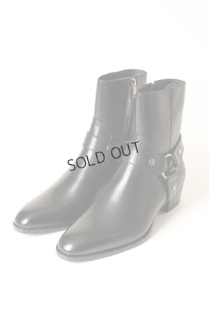 画像1: {SOLD}SAINT LAURENT PARIS サンローランパリ クラシック ワイアット ハーネスブーツ（ブラック／レザー）{-BBA}