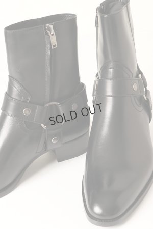 画像4: {SOLD}SAINT LAURENT PARIS サンローランパリ クラシック ワイアット ハーネスブーツ（ブラック／レザー）{-BBA}