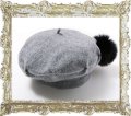 joujou ジュジュ ポンポン FUR BERET{-}