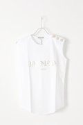   BALMAIN バルマン BF1 T-SHIRT LOGO BALMAIN{718387326I-0001-AIS}