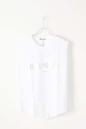 画像1:  {SOLD} BALMAIN バルマン BF1 T-SHIRT LOGO BALMAIN{728563326I-0001-AIS}