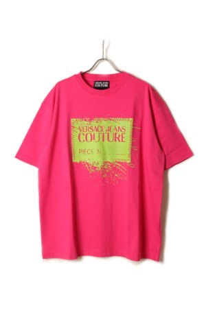 画像1: VERSACE ヴェルサーチ ピース ナンバー ロゴ Tシャツ{-BCS}