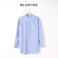 BLAMINK ブラミンク ストライプバンドカラーシャツ{7911-230-0092-BLU-BJS}