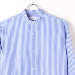 画像2: 【 40%OFF セール66,000円→39,600円】 BLAMINK ブラミンク ストライプバンドカラーシャツ{7911-230-0092-BLU-BJS}