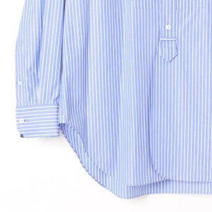 画像4: 【 40%OFF セール66,000円→39,600円】 BLAMINK ブラミンク ストライプバンドカラーシャツ{7911-230-0092-BLU-BJS}