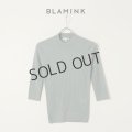 {SOLD}BLAMINK ブラミンク カシミヤシルク18Gリブショートスリーブニット{7913-106-0205-OLV-BAS}