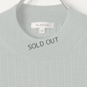 画像2: {SOLD}BLAMINK ブラミンク カシミヤシルク18Gリブショートスリーブニット{7913-106-0205-OLV-BAS}