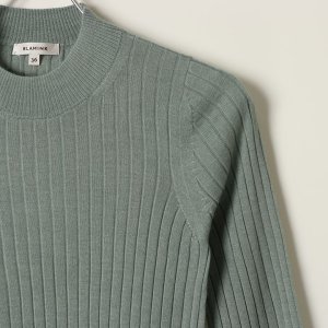 画像3: 【 40%OFF セール88,000円→52,800円】 BLAMINK ブラミンク カシミヤシルク18Gリブショートスリーブニット{7913-106-0205-OLV-BAS}