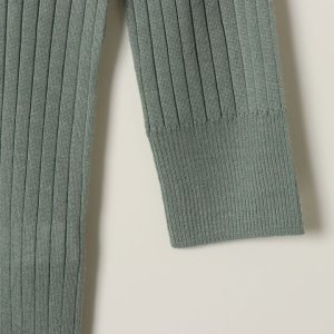 画像4: 【 40%OFF セール88,000円→52,800円】 BLAMINK ブラミンク カシミヤシルク18Gリブショートスリーブニット{7913-106-0205-OLV-BAS}