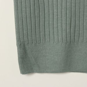 画像5: 【 40%OFF セール88,000円→52,800円】 BLAMINK ブラミンク カシミヤシルク18Gリブショートスリーブニット{7913-106-0205-OLV-BAS}
