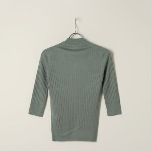 画像7: 【 40%OFF セール88,000円→52,800円】 BLAMINK ブラミンク カシミヤシルク18Gリブショートスリーブニット{7913-106-0205-OLV-BAS}