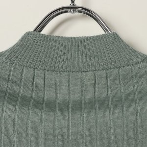 画像6: 【 40%OFF セール88,000円→52,800円】 BLAMINK ブラミンク カシミヤシルク18Gリブショートスリーブニット{7913-106-0205-OLV-BAS}