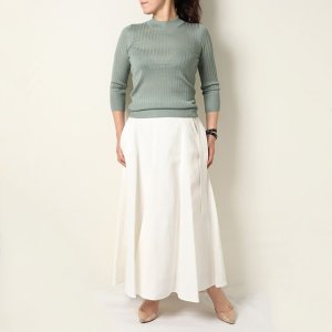 画像8: 【 40%OFF セール88,000円→52,800円】 BLAMINK ブラミンク カシミヤシルク18Gリブショートスリーブニット{7913-106-0205-OLV-BAS}