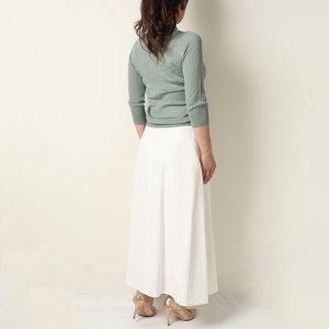 画像10: 【 40%OFF セール88,000円→52,800円】 BLAMINK ブラミンク カシミヤシルク18Gリブショートスリーブニット{7913-106-0205-OLV-BAS}