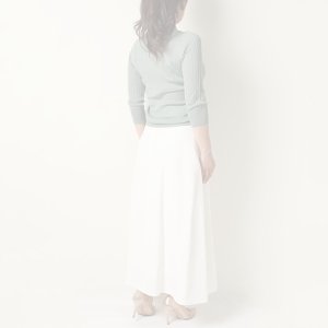 画像10:   BLAMINK ブラミンク カシミヤシルク18Gリブショートスリーブニット{7913-106-0205-OLV-BAS}