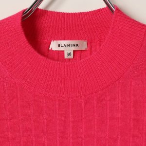 画像2: 【 40%OFF セール88,000円→52,800円】 BLAMINK ブラミンク カシミヤシルク18Gリブショートスリーブニット{7913-106-0205-PNK-BAS}