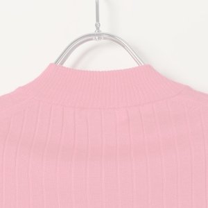 画像6:   BLAMINK ブラミンク カシミヤシルク18Gリブショートスリーブニット{7913-106-0205-PNK-BAS}