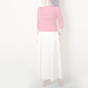 画像8:   BLAMINK ブラミンク カシミヤシルク18Gリブショートスリーブニット{7913-106-0205-PNK-BAS}