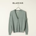 BLAMINK ブラミンク カシミヤシルク18G　Vネックカーディガン{7915-106-0032-OLV-BAS}