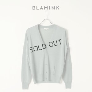 画像1: {SOLD}BLAMINK ブラミンク カシミヤシルク18G　Vネックカーディガン{7915-106-0032-OLV-BAS}