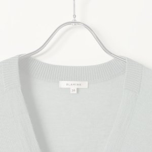 画像2:   BLAMINK ブラミンク カシミヤシルク18G　Vネックカーディガン{7915-106-0032-OLV-BAS}