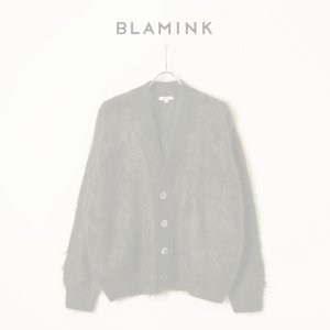 画像1:   BLAMINK ブラミンク PRE 7GカシミヤファーVネックカーディガン{7915-299-0049-OLV-BBA}