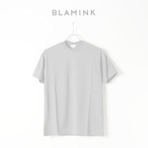 画像1:   【Regular item】BLAMINK ブラミンク コットンクルーネック刺繍ショートスリーブTシャツ{7917-222-0010-GRY-BJS}