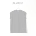   【Regular item】BLAMINK ブラミンク コットンクルーネック刺繍ノースリーブTシャツ{7917-222-0011-BLK-BJS}