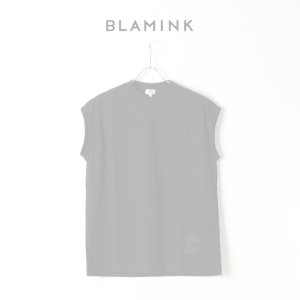 画像1:   【Regular item】BLAMINK ブラミンク コットンクルーネック刺繍ノースリーブTシャツ{7917-222-0011-BLK-BJS}