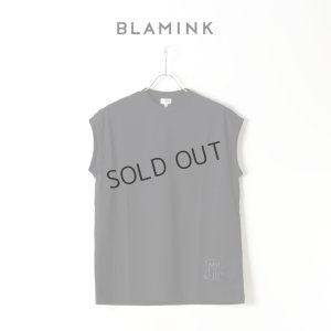 画像1: {SOLD}【Regular item】BLAMINK ブラミンク コットンクルーネック刺繍ノースリーブTシャツ{7917-222-0011-BLK-BJS}