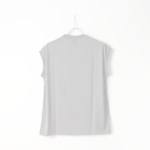 画像2:   【Regular item】BLAMINK ブラミンク コットンクルーネック刺繍ノースリーブTシャツ{7917-222-0011-GRY-BJS}