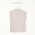   【Regular item】BLAMINK ブラミンク コットンクルーネック刺繍ノースリーブTシャツ{7917-222-0011-MOCA-BAS}